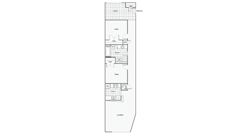Floorplan for The Broadway - 2 beds and 2 baths  at Blue Ribbon Lofts, Milwaukee, WI, 53205